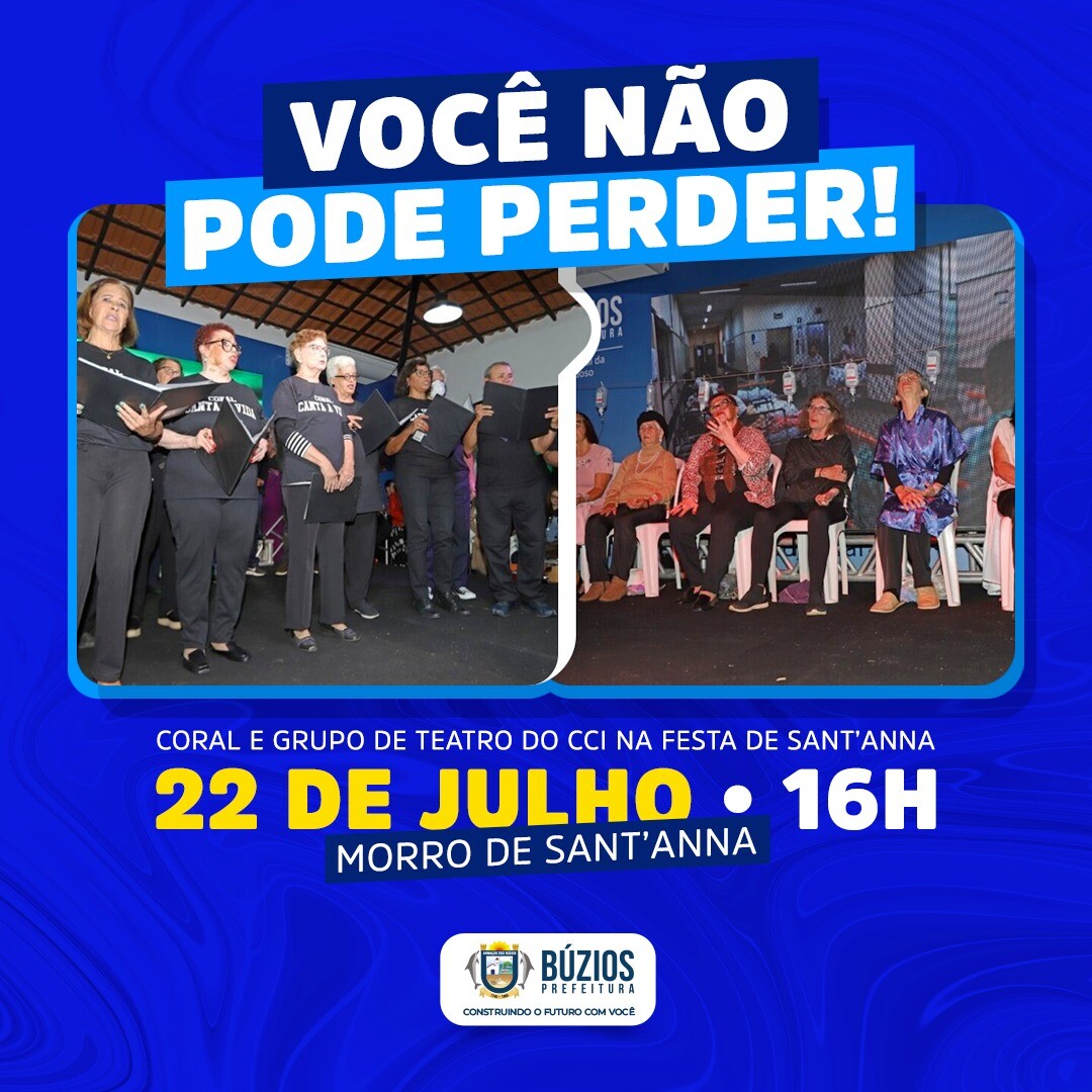 Coral e grupo de teatro do CCI se apresentarão na Festa de Sant’Anna