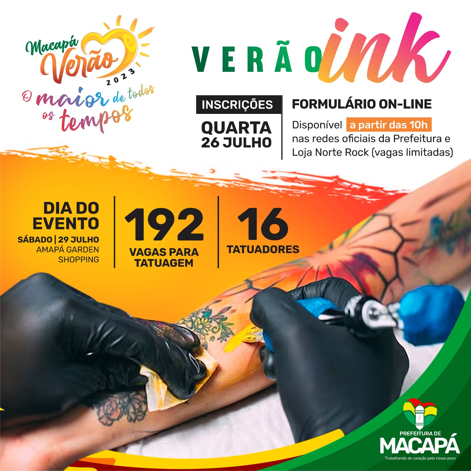Maior Macapá Verão de todos os tempos terá Flash de Tatuagens; inscrições iniciam nesta quarta-feira (26) – Prefeitura Municipal de Macapá