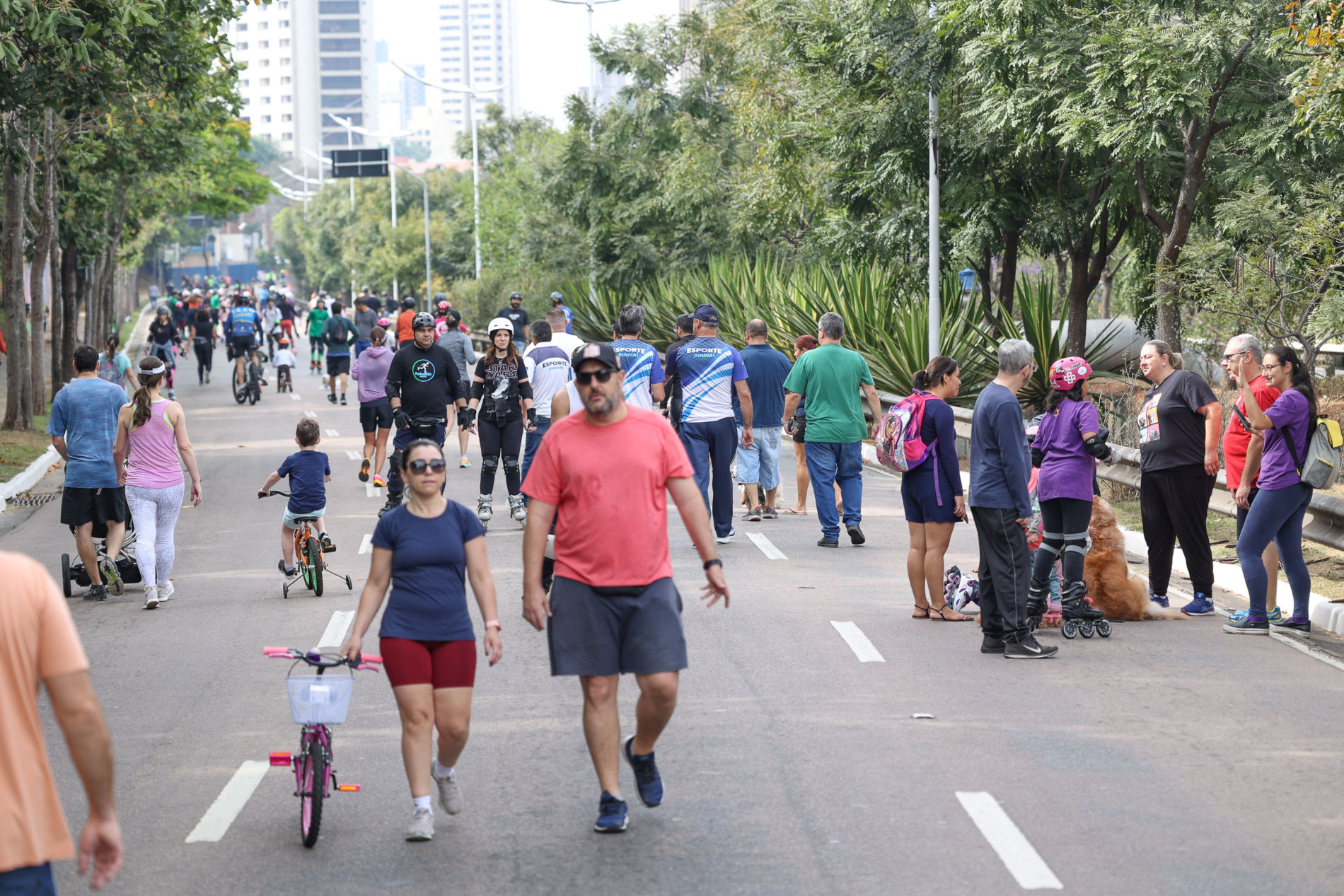 Famílias marcam presença na Avenida Nove de Julho no Mobilidade Saudável e Lazer