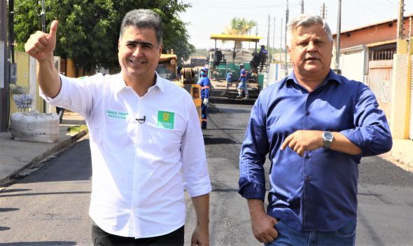 Prefeitura de Cuiab | Cuiab intensifica plano de recapeamento e beneficia vias de diferentes regies