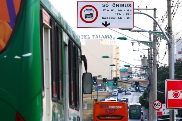 Prefeitura de Cuiab | Todas as faixas exclusivas de nibus comearo a valer no dia 1 de outubro, somente nos horrios de pico de segunda a sexta-feira
