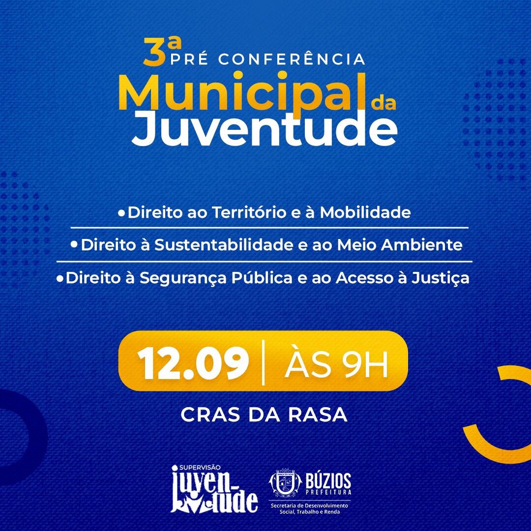 Primeira Pré-conferência Municipal da Juventude de Búzios será realizada nesta terça-feira no CRAS da Rasa