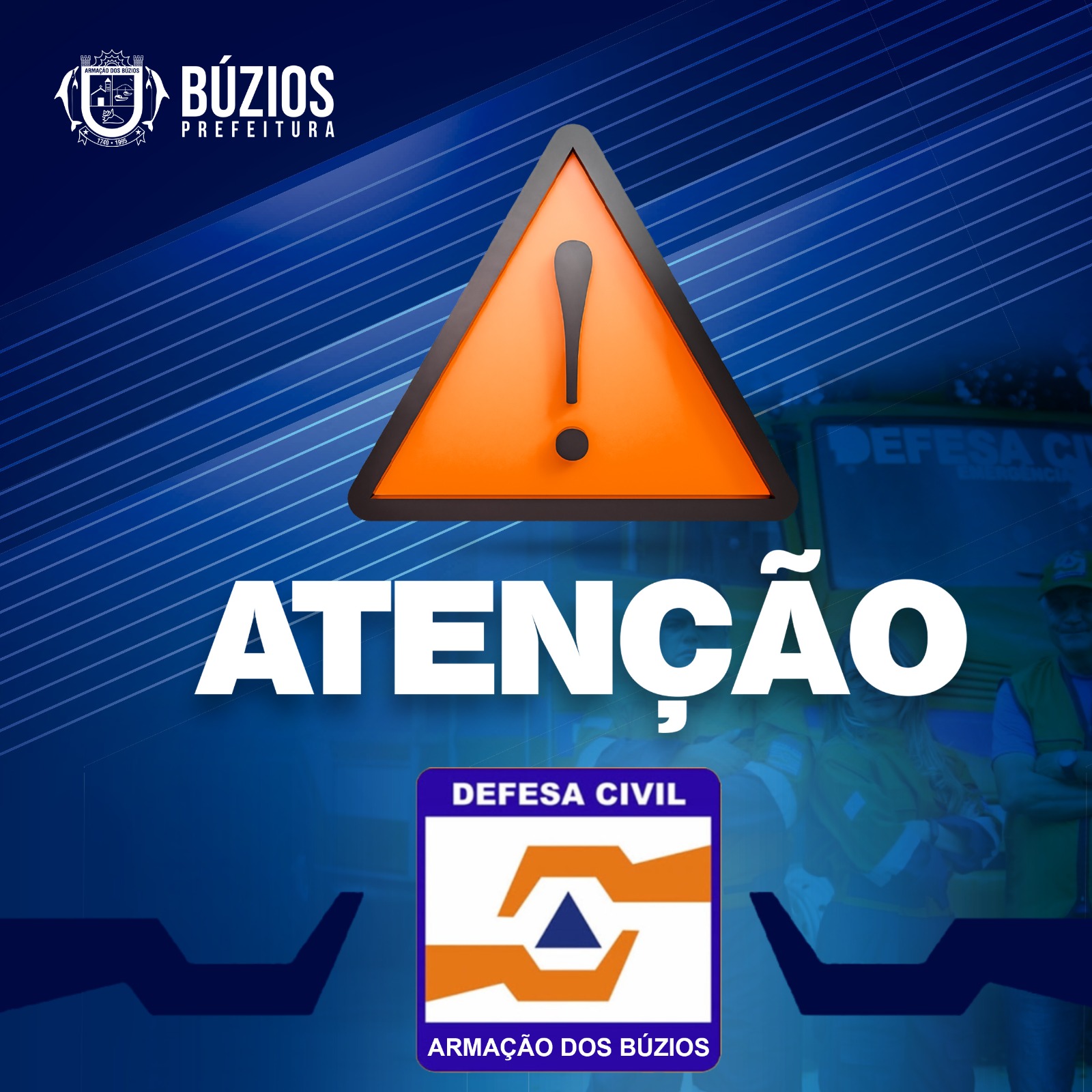 Defesa Civil de Búzios alerta para pancadas de chuva moderada a ocasionalmente forte na região